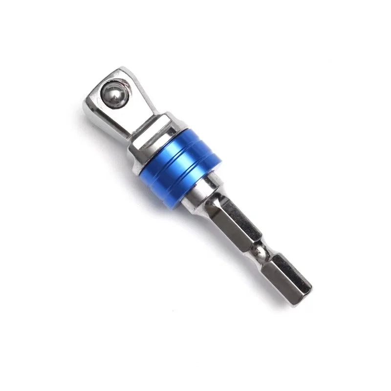 3pcs 1/4 Inch Shank 1/4 ,3/8, 1/2 Drive 30 Degree Range Rotation Impact Wobble Socket Adapter and Extension Set