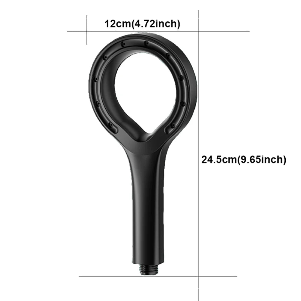Ring-shaped water booster handheld shower head nozzle ABS large panel spray water-saving anti-blocking bathroom showerhead